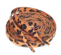 Garneck Leopard Print Thin Flat Shoe Laces Replacement Shoestrings for Sneakers Boots Dress Shoes Brown Animal Patterned Colored Shoelaces
