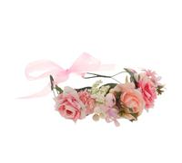 Garneck Lifelike Artificial Flower Headband for Women Lightweight Comfortable Floral Hair Accessory for Parties Weddings Tea Parties Stylish Pink Wreath Hairband