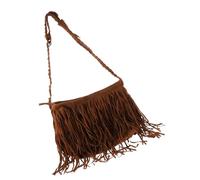 Garneck Light Tan Leather Tote with Tassel Fringe Finish Crossbody Bag for Women Spacious Handbag for Wallet Phone Cosmetics Stylish Shoulder Bag Mom Girlfriend Daughter