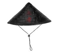 Garneck Lightweight Bamboo Hat Japanese Samurai Cosplay Accessory for Men Portable Traditional Straw Headwear for Party Stage Performance Sun Protection and Gift