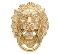 Garneck Lion Door Pull Ring Brass Antique Golden Pull Handle for Cabinets and Furniture, Traditional Chinese Vintage Classical Handmade Finish