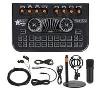 Garneck Live Sound Card and Microphone Mixer Bundle with Voice Changer, Mini Stereo Audio Mixer for Streaming, Podcasting, Gaming and Home Recording Equipment