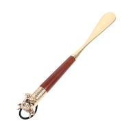 Garneck Long Handle Shoe Horn for Seniors Men Women Durable Metal Design Convenient Stylish Cow Head Decoration for Easy Shoe Wearing