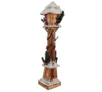 Garneck Luminous Wooden Christmas Lamp Post Tabletop Ornament for Home Decor Scene Layout Prop LED Wooden Lamp