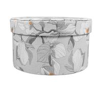 Garneck Magnolia Gift Box round Pu Gift Packaging Storage Box Elegant for Jewellery and Ornaments Smoke Grey for Christmas, Diy, Wedding Day, Birthday