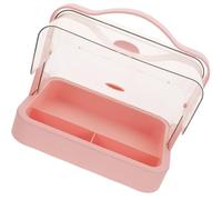 Garneck Makeup Organizer Storage Box Desktop Cosmetic Case with Two-way Clamshell Design and Handle, Pp and Silicone for Bedrooms, Countertop Storage for Makeups and Sundries