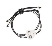 Garneck Matching Heart Woven Rope Bracelet for Couples Lovers Families Friends Star Charm Engraved Braided Wristband Valentine Day Anniversary Christmas
