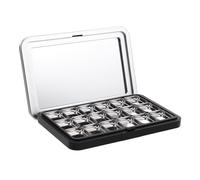 Garneck Matte Black Magnetic Makeup Palette Case 18-Grid Eyeshadow Storage Box, Refillable DIY Lipstick Blush Powder Organizer for Travel and Professional Use