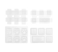 Garneck Mechanical Keyboard Key Silicone Mold Set White Silicone Material 4pcs with Good Transparency and Easy to Operate Features for Crystal Epoxy Keycap Crafting and Handmade Mold
