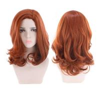 Garneck Medium Long Curly Cosplay Wig Brown with Middle Parting Women’s Costume Hair Accessory for Party Dress