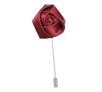 Garneck Men Handmade Wine Red Flower Boutonniere Lapel Pin Brooch Versatile Tie Pin for Suits Jackets and Casual Wear Elegant Cloth Design with Flower