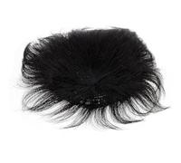 Garneck Men's Black Human Hairpiece for Bald Replacement with Clip, Long-lasting and Almost No Secondary Trimming Needed, Fashionable Looking Hair Extension Suitable for Cosplay