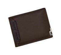 Garneck Men's PU Leather Bi Fold Wallet Dark Coffee Compact RFID Protection Durable Card Holder Purse for Business Travel Office Use