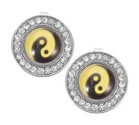 Garneck Men's Tai Chi Pattern Metal Cuff Links Button Covers for Shirts Sparkling Embellishments Lightweight Comfortable Fit Tarnish Resistant for Weddings Business Formal Wear