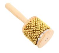 Garneck Metal Beaded Wooden Cabasa Percussion Instrument for School Music Classes Band Practices