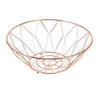 Garneck Metal Wire Fruit Basket Iron Round Storage Baskets Decorative Fruit Bowl for Bread Fruit Snacks Candy Households Items Rose Gold
