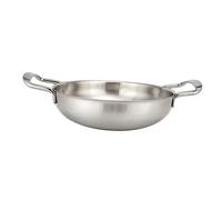 Garneck Mini Chef's Classic Stainless Steel Pan with Riveted Handles Mirror Finish Everyday Cookware for Outdoor Camping and Home Cooking