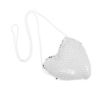 Garneck Mini Heart Sequin Purse with Secure Hanging Strap Reversible Glitter Crossbody Bag for Practical Small Coin Pouch for School Travel Shopping