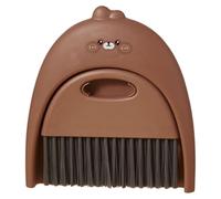 Garneck Mini Portable Broom and Dustpan Set, Small Tabletop Cleaning Brush for Boys and Girls, Brown Plastic Handheld Crumb Sweeper for Desktop and Countertop Use, Toy Cleaning Kit
