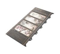 Garneck Mini Wooden Folding Screen Ornament Chinese Style Desktop Adornment Decorative Antique Pattern Tabletop Divider for Home Office Decor
