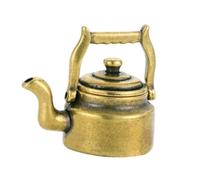 Garneck Miniature Brass Teapot Ornament Handheld Tea Kettle Decor for Home Office Desktop Shelf Cozy Ambiance Collectible Craft