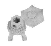 Garneck Miniature Japanese Stone Lantern Statue, Hexagonal Pagoda Pavilion Detachable Lid, Outdoor Zen Garden Ornament for Aquarium and Micro Landscape Decoration