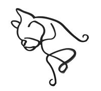 Garneck Minimalist Black Iron Dog Sculpture Decorative Animal Model for Home and Office Artistic Photography Prop and Tabletop Ornament Modern Abstract Pet Adornment for Living Room and