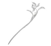 Garneck Modern Chinese Metal Hairpin with Pearl Plum Blossom Durable Silver Hair Stick for Women Vintage Inspired Hair Bun and Ponytail Accessory Lightweight Hairpin for Hanfu and Daily