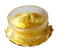 Garneck Modern Tea Making Cup with Opening Glass Cup and Gold Metal Tray for Coffee Soup Hot Drinks Stylish Family and Friends