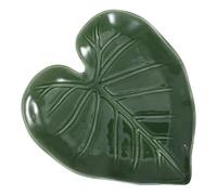 Garneck Monstera Leaf Shaped Ceramic Spoon Rest for Kitchen Counter Heat Resistant Ladle Stand and Tea Bag Holder with Stain-Resistant Glazing Porcelain Tray for Cooking Utensil Storage