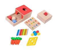 Garneck Montessori Wooden Educational for Natural Wood Fine Motor Skills Game Color Cognition and Hand Eye Coordination Learning Plaything for Preschool Development