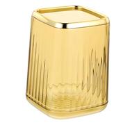 Garneck Multifunctional Makeup Brush Holder and Pen Organizer Amber Desktop Storage Container with Opening for Cosmetics Stationery and Hair Brushes Sleek Nordic Design for Tidy Vanity and