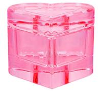 Garneck Nail Art Cup and Nail Remover Dish with Lid Heart Shaped Crystal Glass Acrylic Liquid Holder Pink Colour for Manicure and Daily Life Use