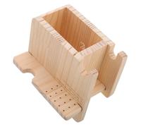 Garneck Nail Drill Bit Holder Nail Tool Organizer 7.5x5x3inch Japanese-style Natural Wood Material Organized Storage at Home