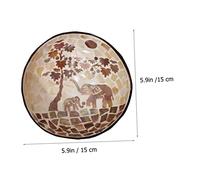 Garneck Natural Coconut Shell Bowl Decorative Storage Container for Keys and Snacks Handmade Holder with Unique Patterned Interior Suitable for Living Bedroom and Office Use