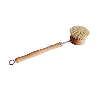 Garneck Natural Sisal Pot Brush with Long Beech Wood Handle Dish Cleaning Scrub Brush for Kitchen Non Scratch Multi Purpose Scrubber with Hanging for Easy Storage and Comfortable Grip
