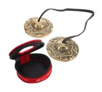 Garneck Nepalese Hand Bells Meditation Set Yoga Relaxing Bell Percussion Instrument with Design