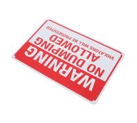 Garneck No Dumping Warning Sign with Violators Will Be Prosecuted Message Iron Construction Highly Visible Outdoor Wall Sign for Residential and Commercial Areas Easy to Install