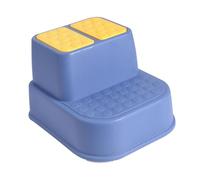 Garneck Non Slip Double Layer Plastic Footstool for Toilet Step Stool for Bathroom and Kitchen Blue Multipurpose Ladder for Potty Training and Hand Washing
