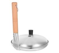 Garneck Nonstick Japanese Egg Pan with Lid Parent Skillet for Oyakodon and Pancakes Wood Vertical Handle Even Heat Distribution for Gas and Induction Stoves Healthy Low Fat Cooking