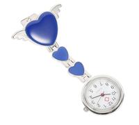 Garneck Nurse Fob Watch Blue Metal Alloy Glass Fashion Portable | Large Dial, Easy to Check the Time, for Nurses and Doctors, Decorative Hanging Pocket Style