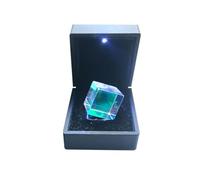 Garneck Optical Glass Cube for Physics Teaching and Decoration with Delicate Box, 2.0x2.0x2.0cm, Enhancing Interest in Natural Light for Junior High School and Kindergarten