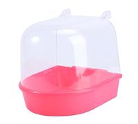 Garneck Parrot Bath Tub Red Budgie Bath Bird Bath for Parakeets Bath for Cage Birdcage Accessories Bird Baths Covered Birdbath Canary Birds Small Budgie Bath Tub Cage Bird Bath Indoor