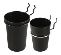 Garneck Pegboard Organizer Cups with Hooks, Pegboard Bucket Organizer and Pegboard Storage Cup, Black 2Pcs with Bracket for Tool Wall Storage