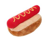 Garneck Pet Plush Hot Dog for Dogs Interactive Squeaky Bite Resistant Chew Lightweight Portable for and Natural Hunting Instinct Play