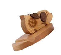 Garneck Phone Stand with Lovely Design Creative Pig Shaped Wooden Mobile Display Stand and Decoration for Tablet and Phone Suitable for Home and School Use
