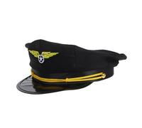 Garneck Pilot Hat for Adults Captain Costume Accessory Airline Pilot Hat for Halloween Cosplay Masquerade Stage Performances