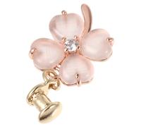 Garneck Pink Alloy Clover Watchband Charm Decorative for Bands