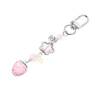 Garneck Pink Strawberry Keychain Bag Charm for Strawberry Hook Keyring Cute Kawaii Fruit Pendant Accessory for Handbags Purses and Daily Use