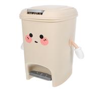 Garneck Plastic Bathroom Trash Can 8L Garbage Can with Press Top Lid and Foot Pedal Trash Bin Waste Basket for Toilet Office Bedroom Kitchen Living Room
